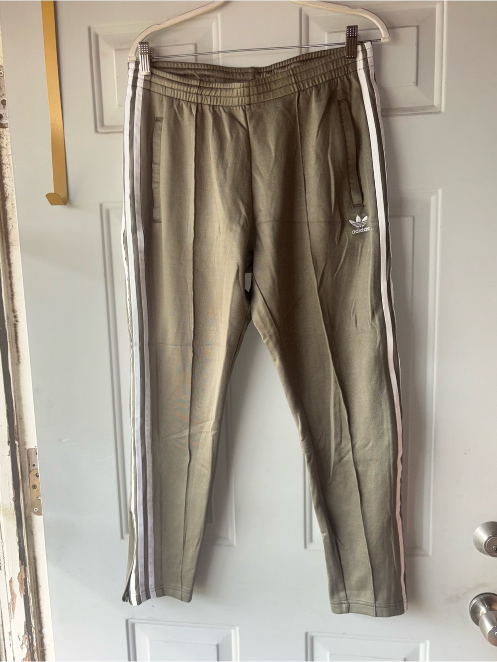Adidas olive green track pants size L